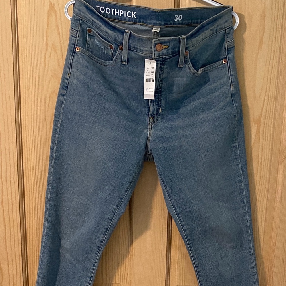 J. Crew Toothpick Skinny Jeans in Medium Blue